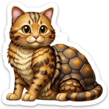 cinematic-[tortoise shell tabby cat]-realistic-full-body-sitting-emoji,-tail-curled-playfully-around-its-paws,-head-tilted-dramatically,-scruffy-[tortoise shell]-fur,-simplified-yet-realistic-focused-features,-highly-detailed,-glowing-with-an-almost-sarcastic-glow sticker