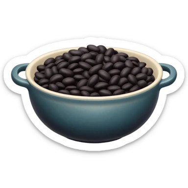 cooked bowl of black beans sticker
