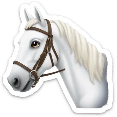 A white horse with a saddle sticker