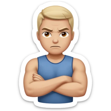 angry arms crossed sticker