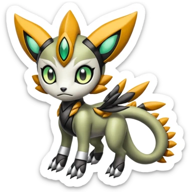 Meloetta-Wargreymon-Trico-Pokémon-Digimon-Fakémon-fusion-hybrid-creature sticker