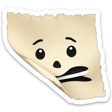 A piece of paper torn in half sticker
