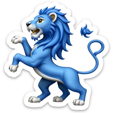 Lion rampant emoji like chelsea football team with blue and white without crest just lion rampant sticker