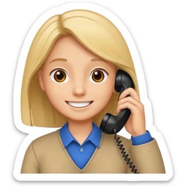 student calling on the phone sticker