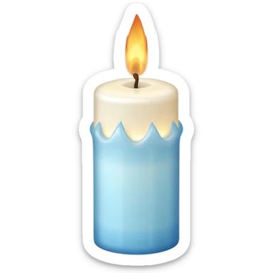 Christmas candle with light blue details sticker