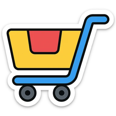 cart, lineal color outlined icon style, clean and professional look sticker
