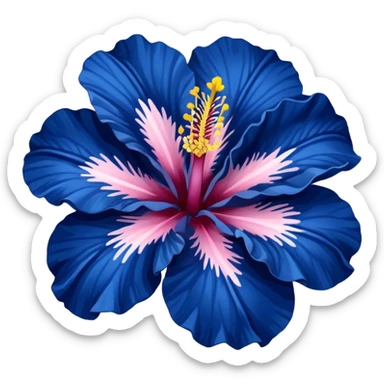 very Dark blue flower hibiscus only colour blue no pink or yellow use white for the middle of flower sticker