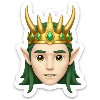 Loki with his horn crown sticker