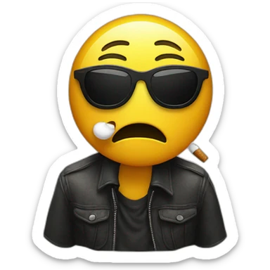sad face crying smoking with sunglasses sticker