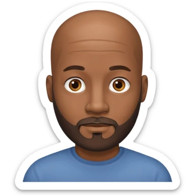 African American male bald salt & pepper beard sticker