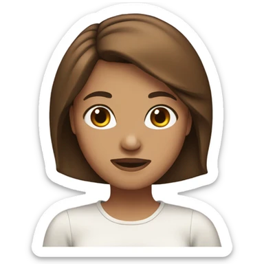 brown-haired girl bob love sticker