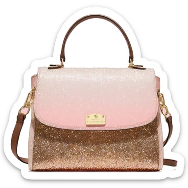 Realistic light pink to tan ombre glitter kate spade satchel purse. sticker