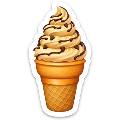 Orange and chocolate Ice cream with a chocolate chip on a top sticker