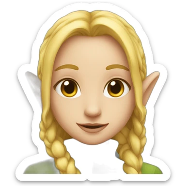 une Elfe sur un chat sticker