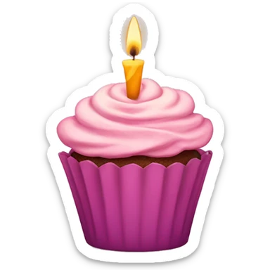 Cupcake with a candle 20 birthday sticker