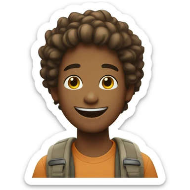 happy boys outdoors with smiles sticker