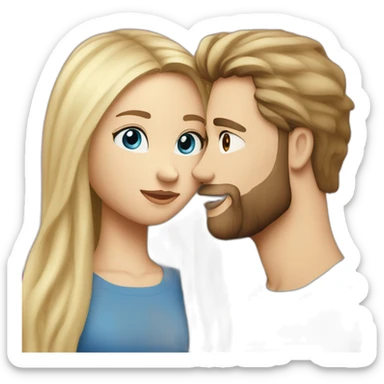 couple-consisting-a-white-girl-with-really-long-brown-straight-hair,-taller-white-man-with-blonde-hair-blue-eyes-and-beard kissing sticker