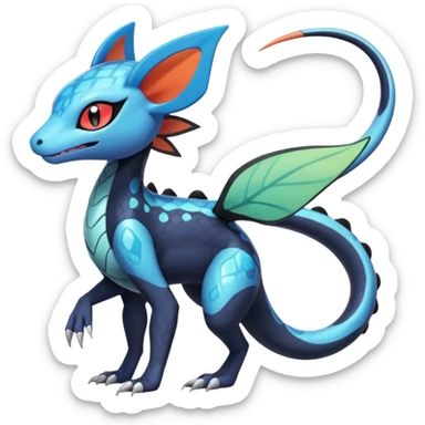 Meloetta-Dewott-Salandit-Nargacuga-Pokémon-Fakémon-fusion-hybrid-creature sticker