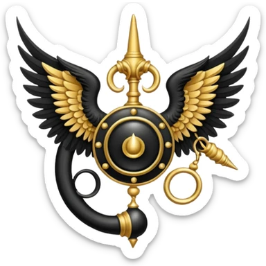 Holy Emblem with black wings and horn sticker