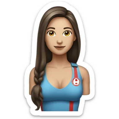 Full body | Lifeguard, Female, brunette sticker