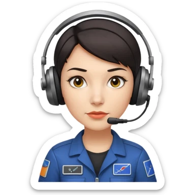 A female Space and satellite engineer sticker