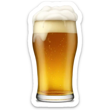 A juicy pint of Beer lightly flowing over the top  sticker