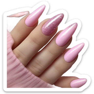 pink diamond acrylic nails sticker