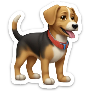 Perro subido a un patín  sticker