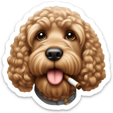 Cockapoo smoking a cigar  sticker