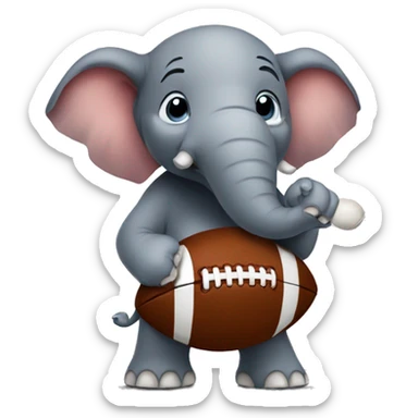 Elephant holding an American football sticker