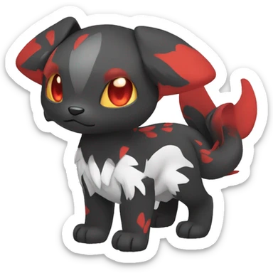 Cute cool black red animal hybrid Fakemon full body sticker