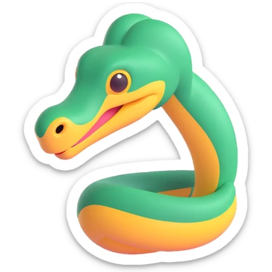 python regius detailed realistic,, full image flat  side profile 75% front facing full  design in 3d soft l centered composition 
cartoon style 140x140 pixels sticker