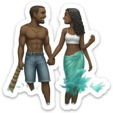 Love ocean ocean palm tree couple sticker