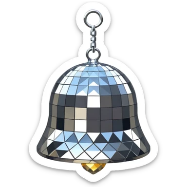 disco ball patterned bell sticker