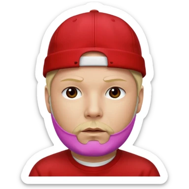 Fred Durst red cap back, blonde hair sticker