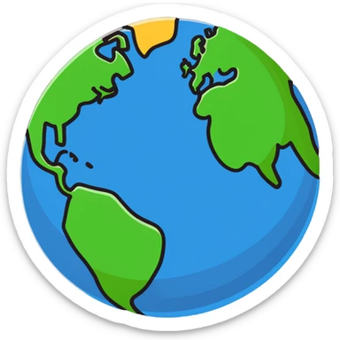 Globe of Earth with landmasses forming the number 812 sticker
