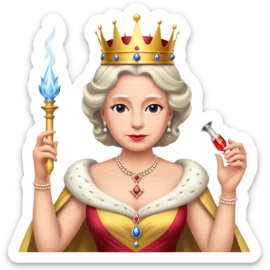 Queen of England hitting a bong  sticker