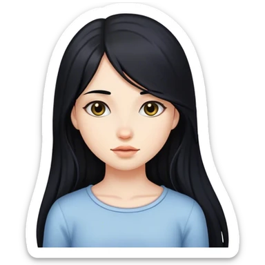 Chica haciendo joja de pelo nero y largo y la piel de color blanca sticker