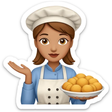 baker woman medium skin tone sticker