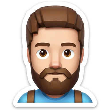 Steve from Minecraft movie with beard sticker
