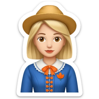 woman with dutch clothing sticker