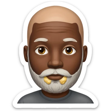 African American male bald salt & pepper beard sticker