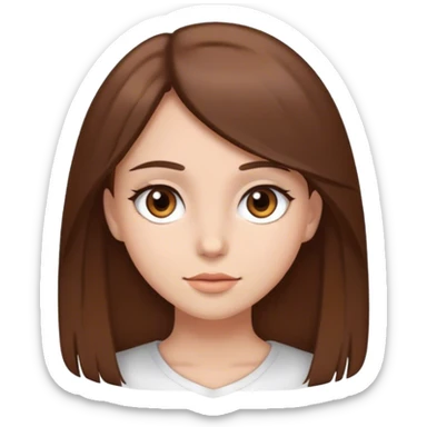 Menina de cabelo marrom olho marrom cabelo liso sticker