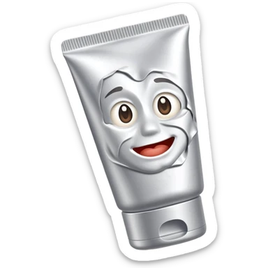 hand cream tube, empty, crumpled, very wrinkled, cap on, no face or character features, just the object sticker
