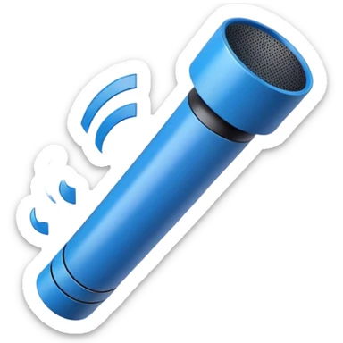 blue loudspeaker in the air without stand sticker