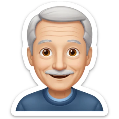 Draw me a grandfather who smiles ( without opening his mouth ) sticker