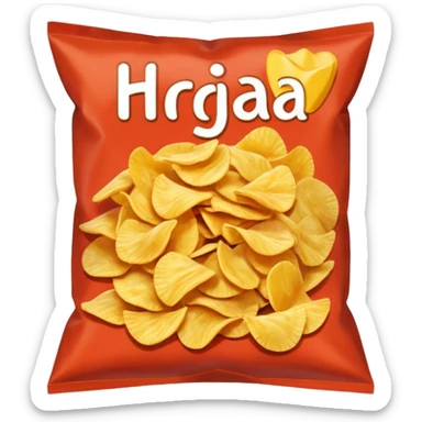 A bag of chips called HRAJ sticker