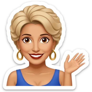 Famous Puerto Rican actress Marian Pabón with her distinctive hairstyle, warm smile, expressive eyes, middle-aged woman sticker