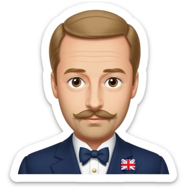 Prince George Duke Of Kent 5th Son of King George V but he don't have beard and moustache and he is husband of Princess Marina Of Greece And Denmark sticker