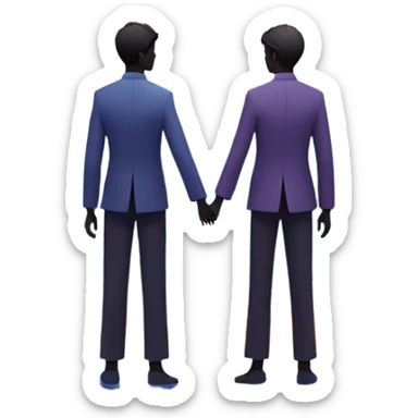 Center composition: Two silhouetted figures standing back-to-back or side-by-side in a circle of calm (soft blues, lavenders, white light)
Around them: Swirling storm energy—abstract shapes, wind lines, chaotic movement in reds, oranges, and dark grays sticker